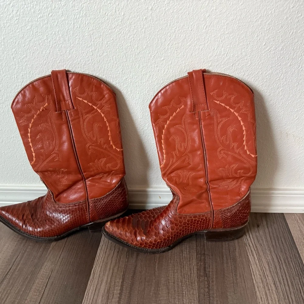 Men's Western Leather Boots - Rich Brown - Picture 3 of 13